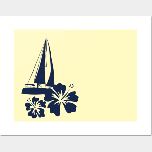 Pacific ocean sailing blue Posters and Art